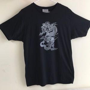 Fender Medium Dragon T-shirt black cotton graphic tee rock n roll lunar new Year